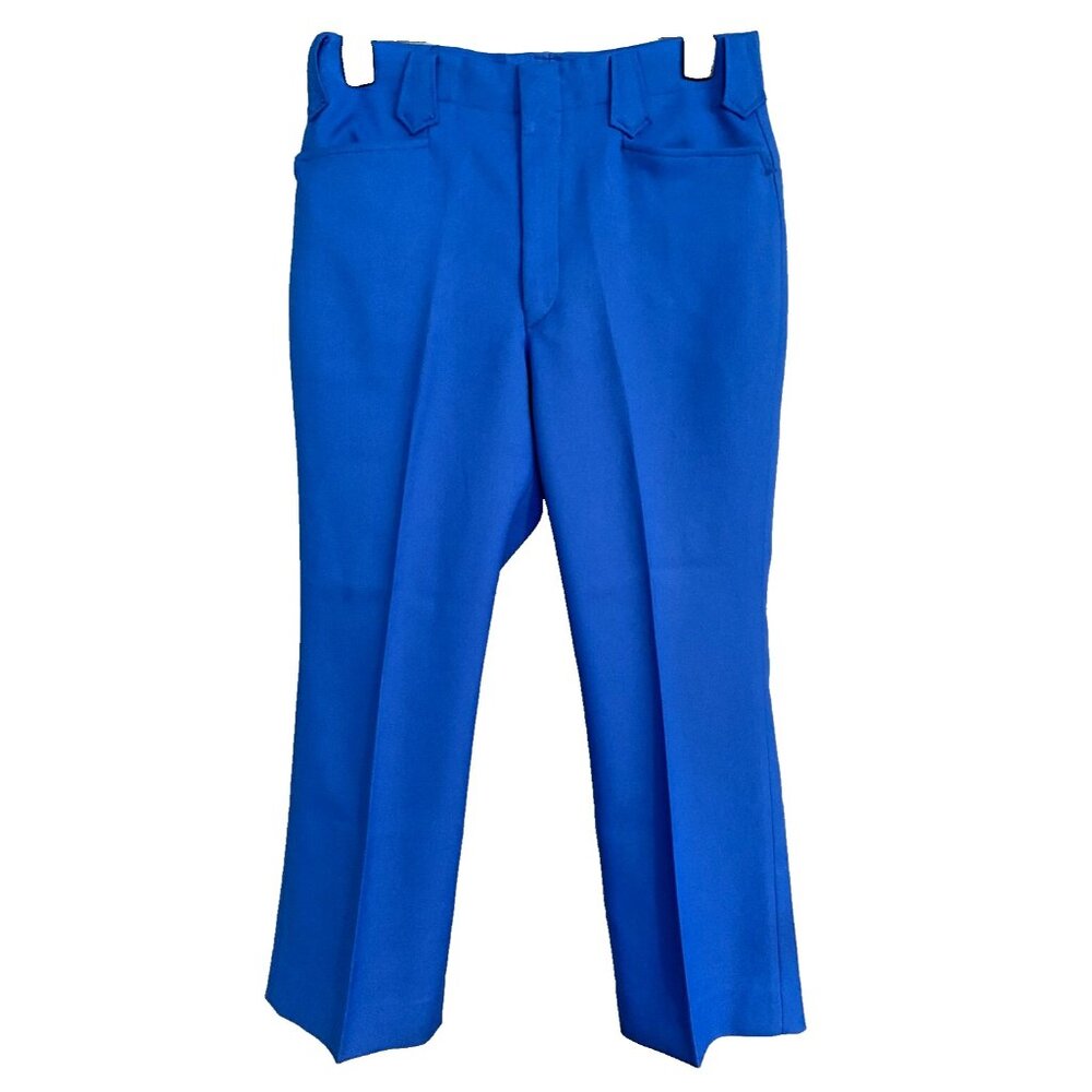 Vtg Handmade Western Flat Front bootcut Polyester Dress Pants Slacks 32 waist